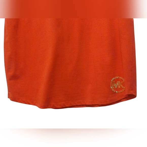 Michael Kors - Red Shift Dress, Short Sleeve, Round Neck, Logo, Size Small - Picture 6 of 9